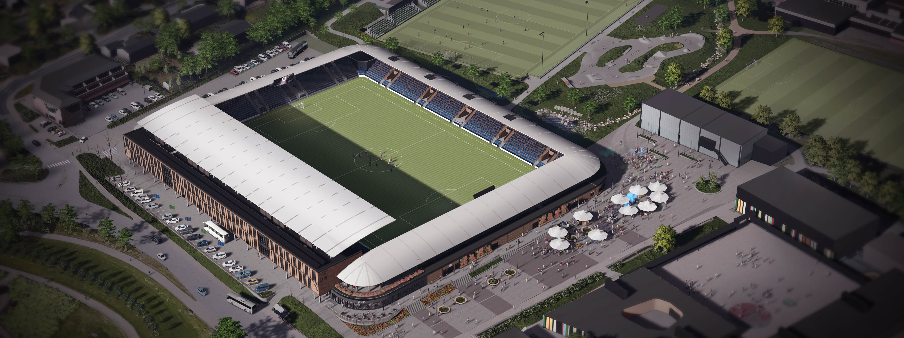 Illustrasjon av nye Nadderud arena.
