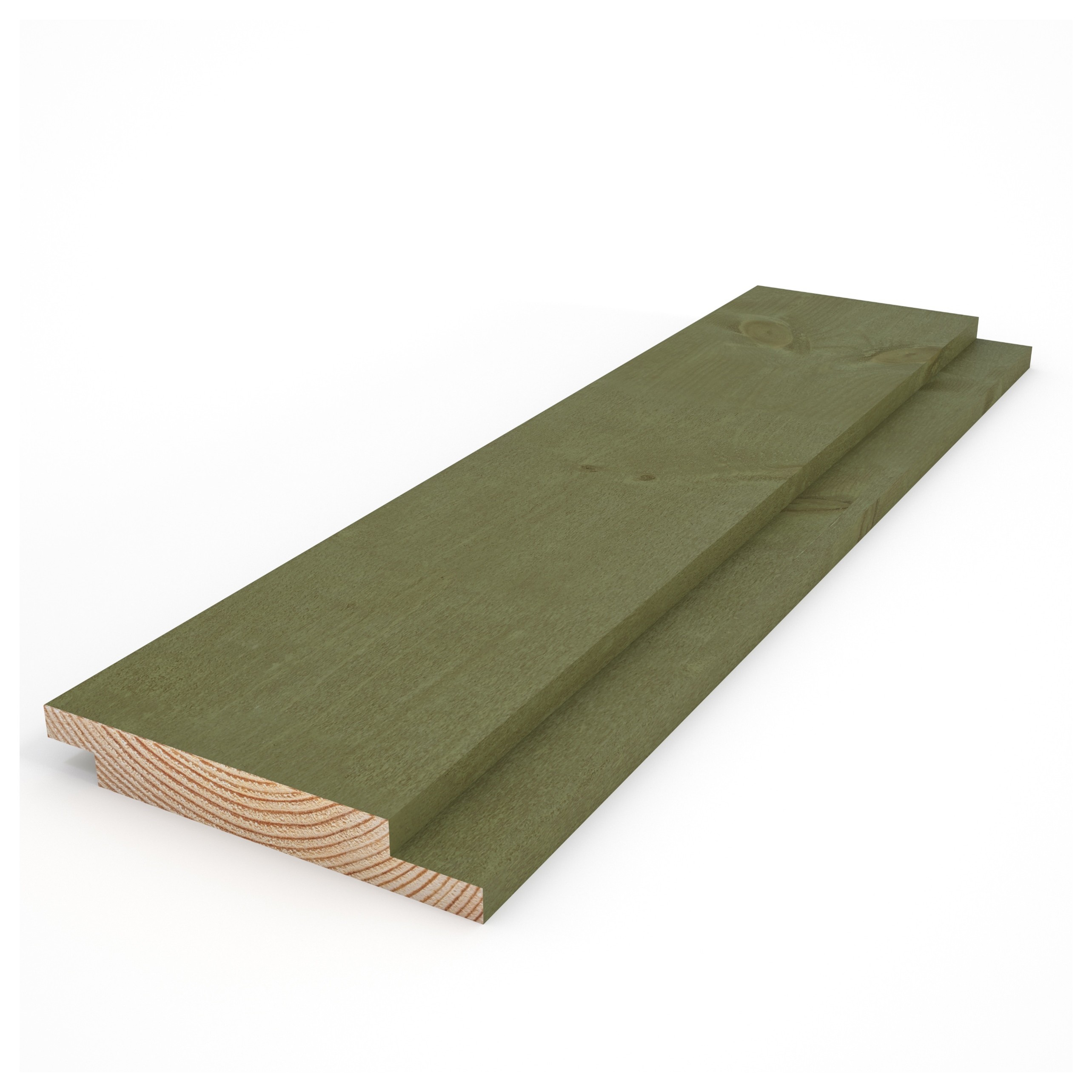 Kärnfuru KulörOlja Grön, Falsad spårpanel med raka kanter