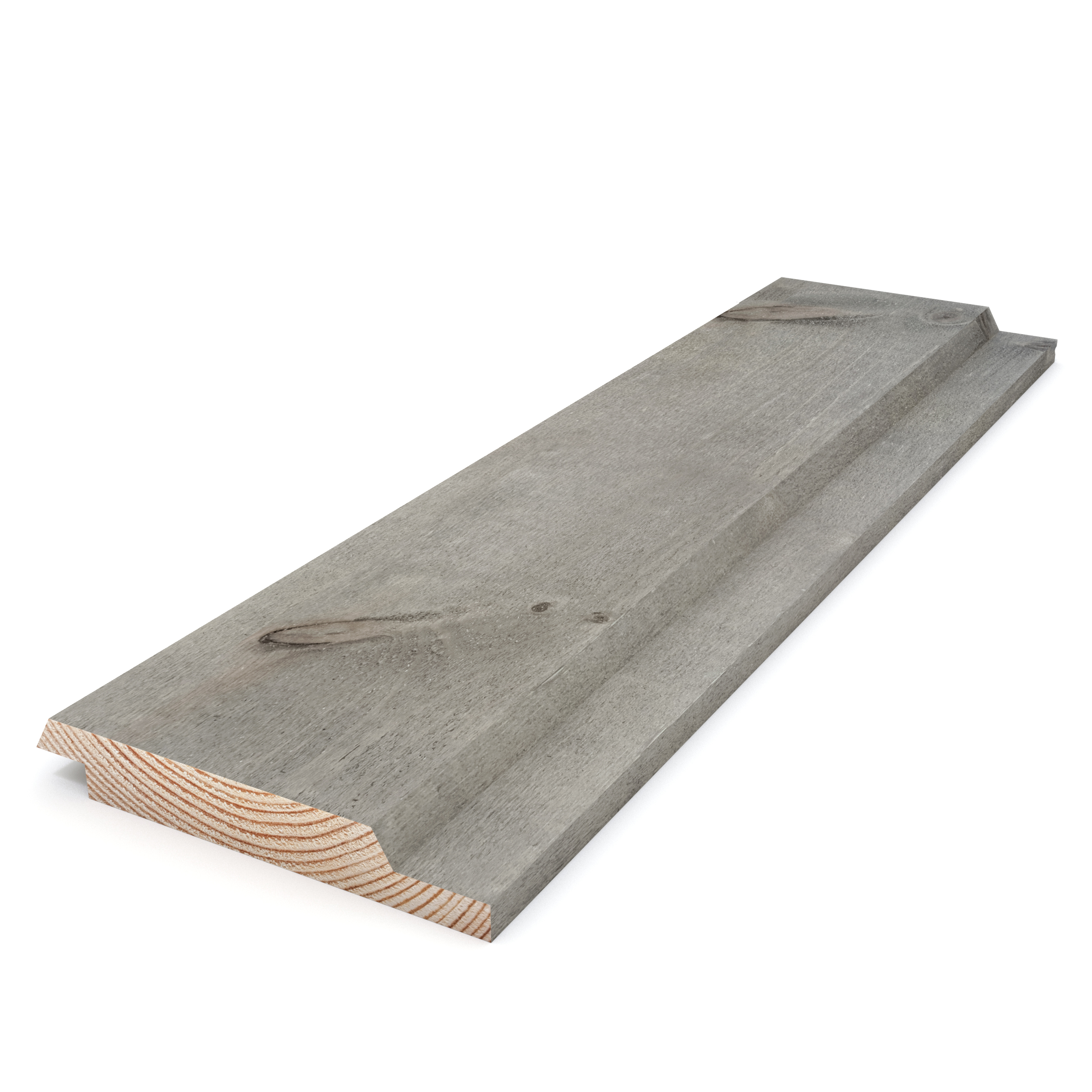 Kärnfuru KulörOlja Patinagrå, Falsad Spårpanel med fasade kanter 