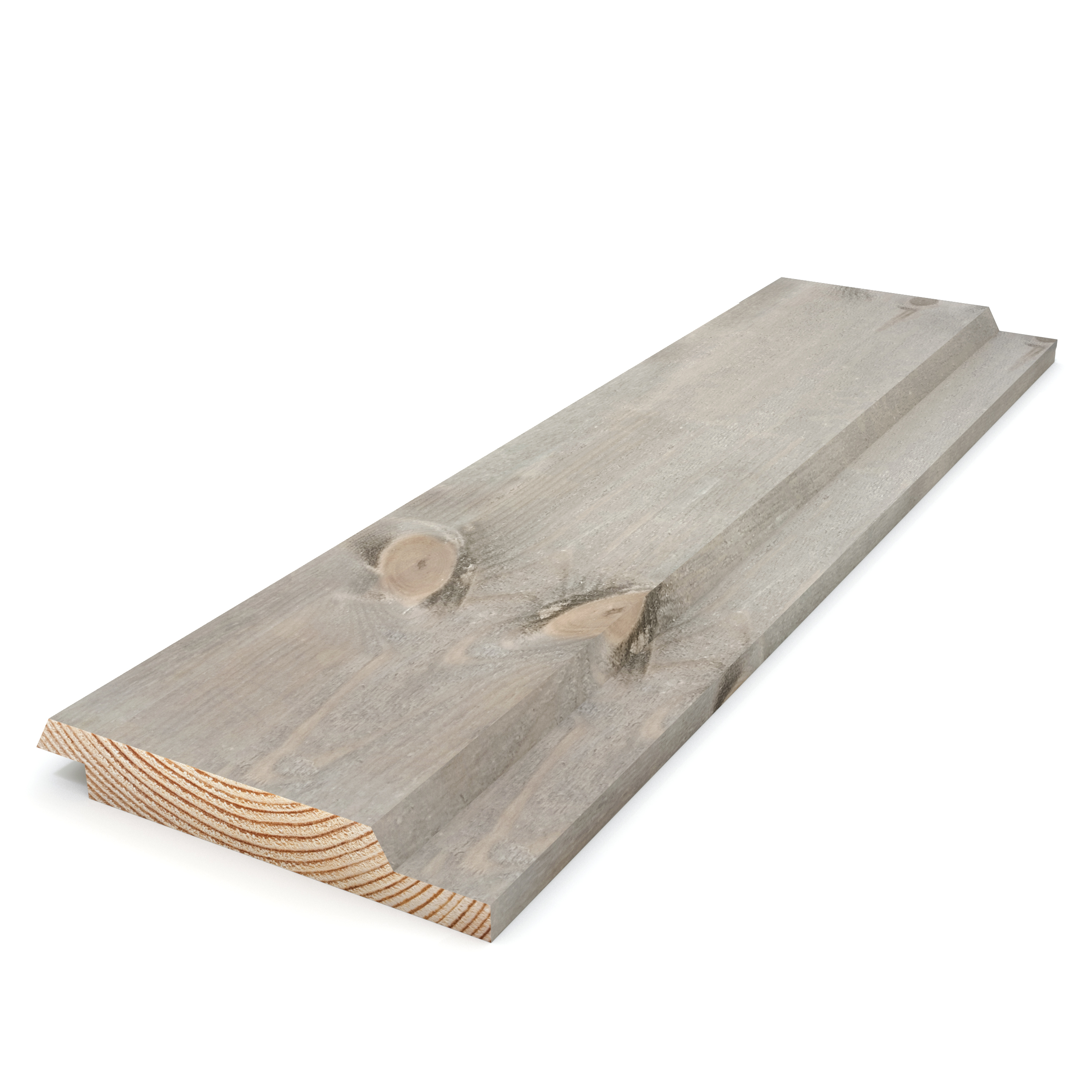 Kärnfuru KulörOlja Silver, Falsad Spårpanel med fasade kanter 