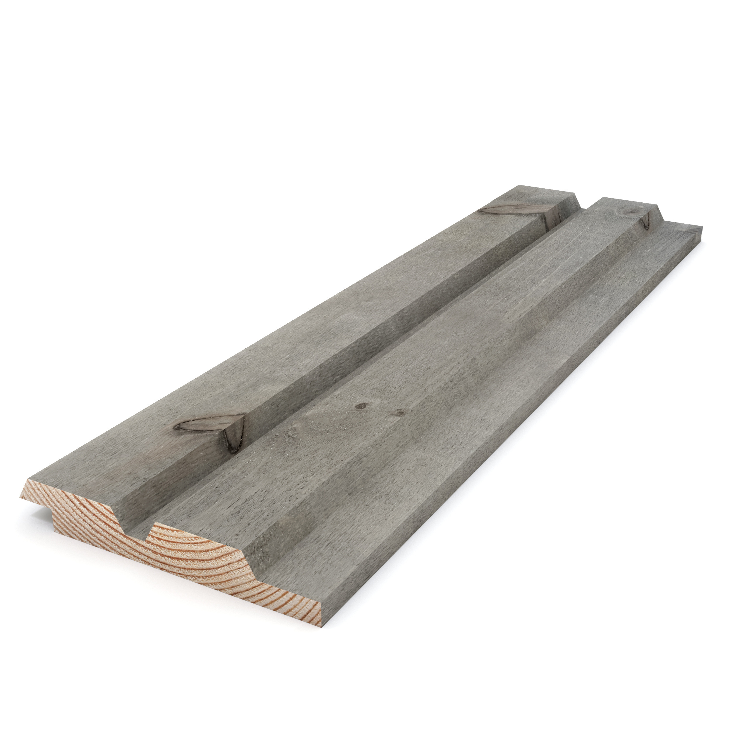 Kärnfuru KulörOlja Patinagrå, Falsad Spårpanel med spår och fasade kanter 