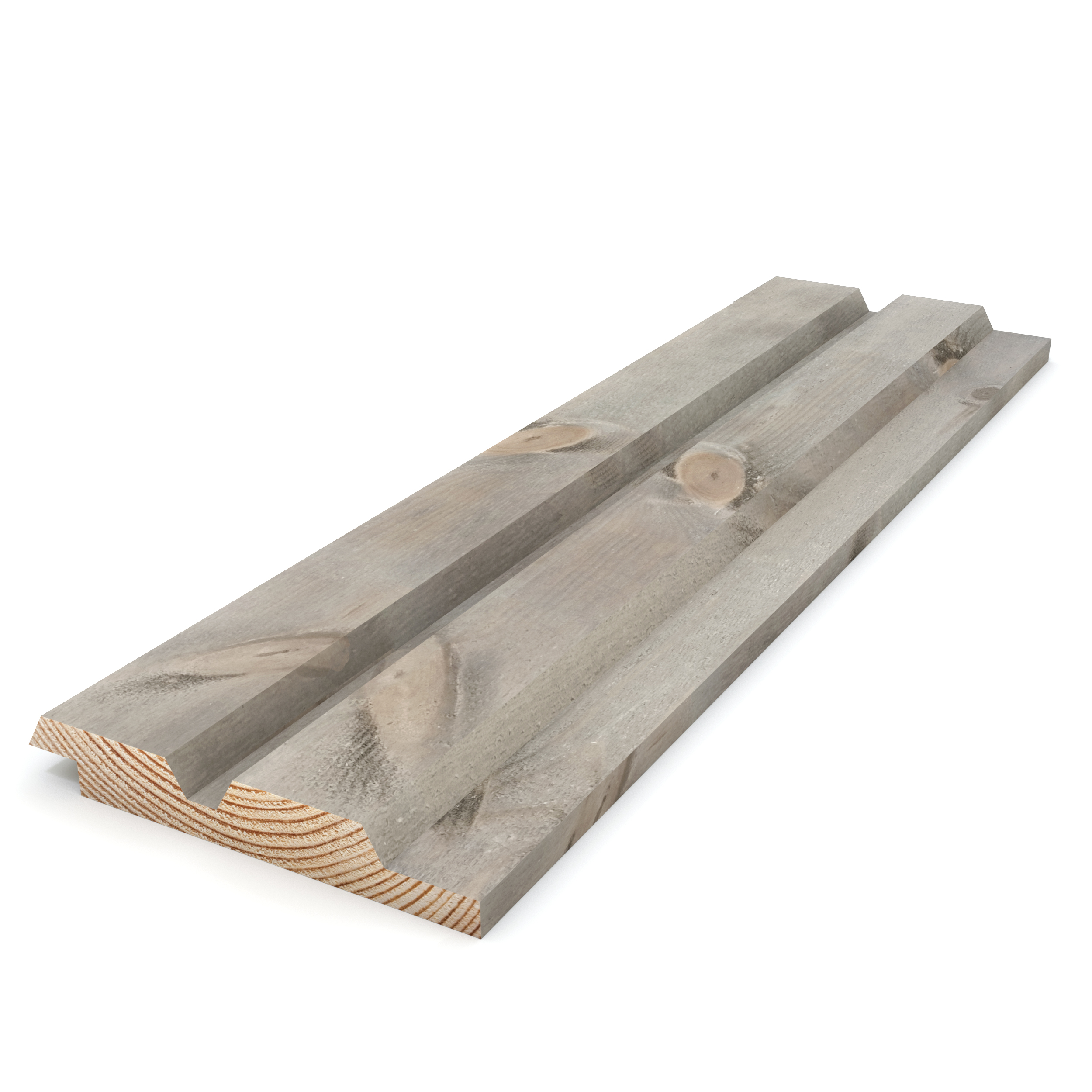 Kärnfuru KulörOlja Silver, Falsad Spårpanel med spår och fasade kanter 