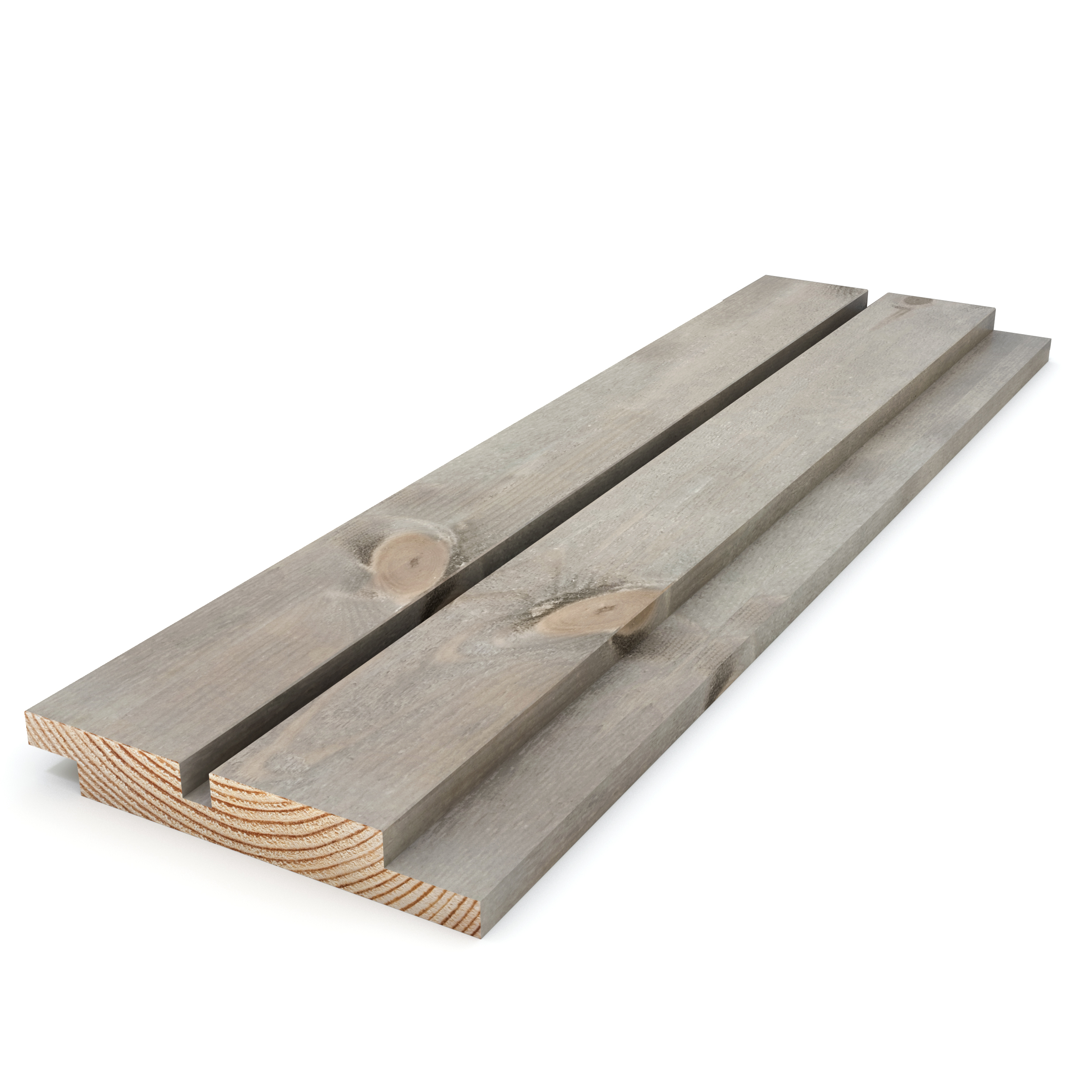 Kärnfuru KulörOlja Silver, Falsad Spårpanel med spår och raka kanter 