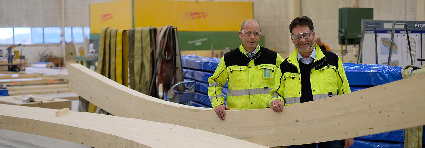 Rune Abrahamsen og Bertil Tomter på Moelven Limtre AS