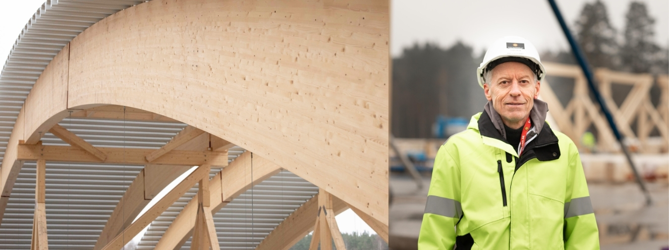 Sixten Westlund, projektledare hos Karlstads kommun ute på Sannafältets sportcenter