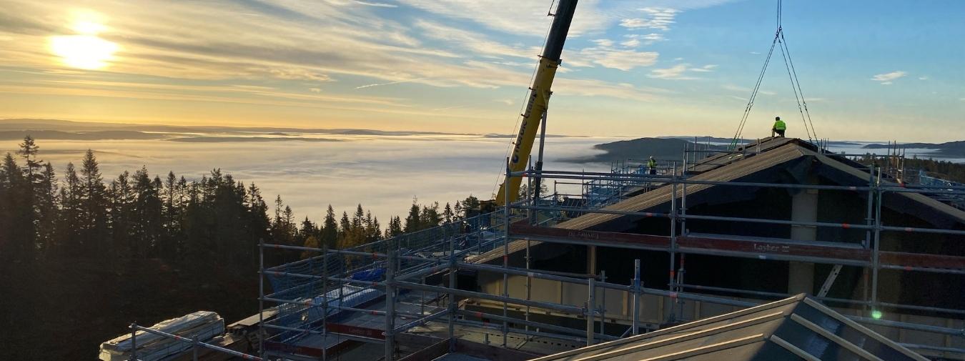 Modulmontage på Branäsberget, Moelven Byggmodul AB