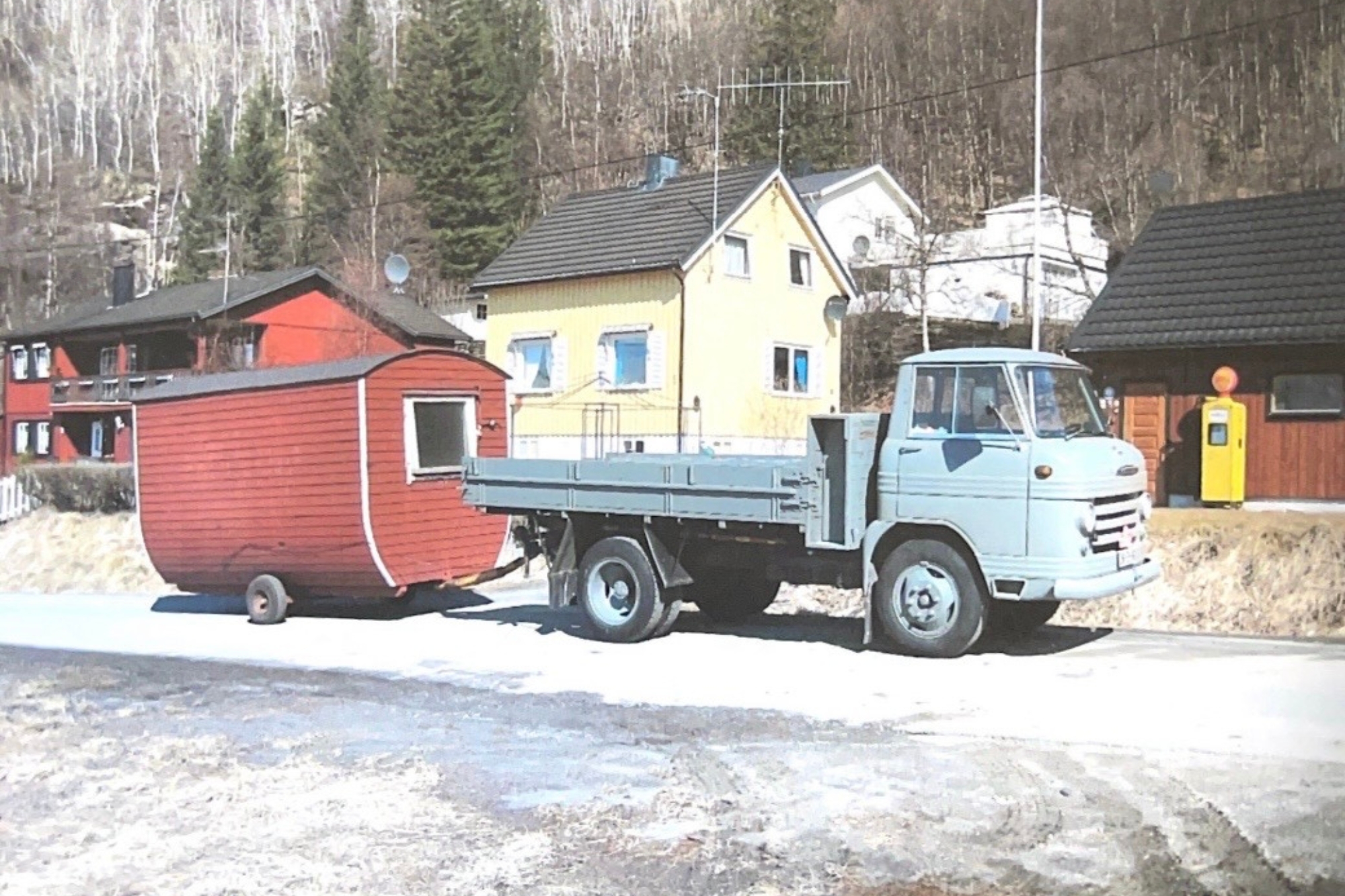«Husene på hjul» ble produsert i den gamle fabrikken i Moelv.