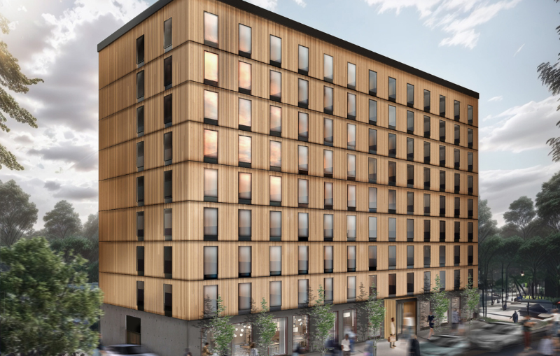 MOD Arkitekter illustration hotellbyggnad