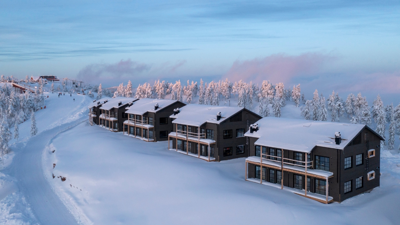 Fjällbostäder på branäsbergets topp byggda av Moelven Byggmodul AB