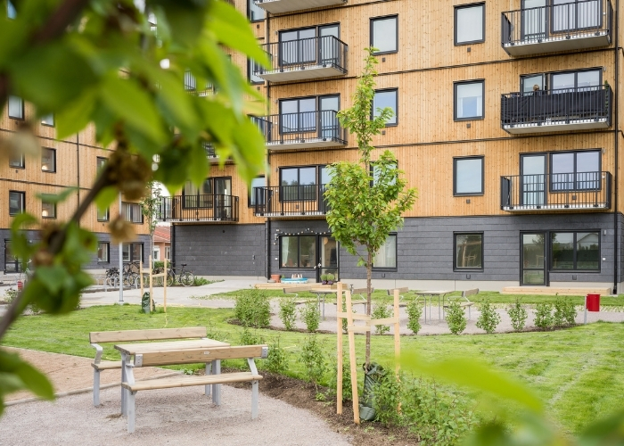 Modulbygg: Skogsflyet, miljöbyggnad, utemiljö