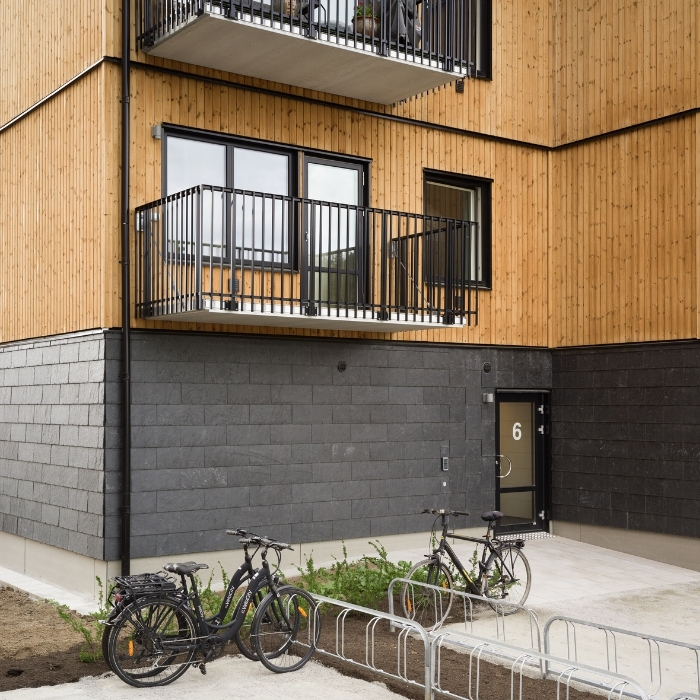 Modulbygg: Skogsflyet, miljöbyggnad, materialval i trä