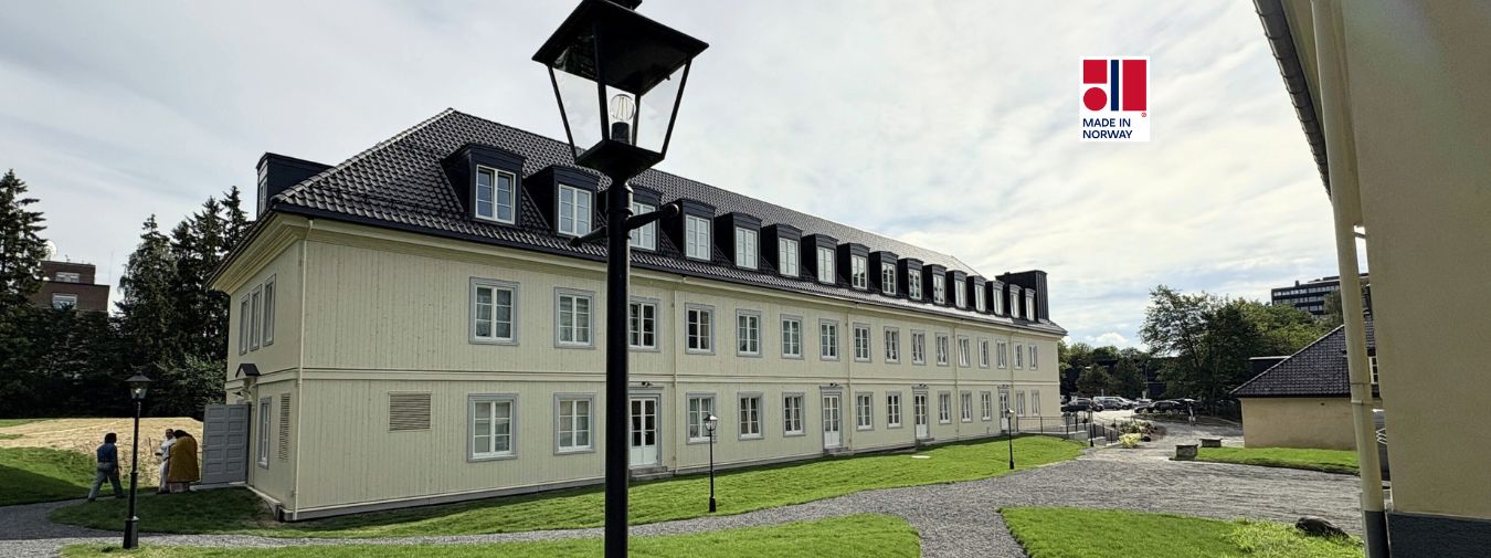 Fasaden av bygget Nordfløyen ved Blindern Studenterhjem