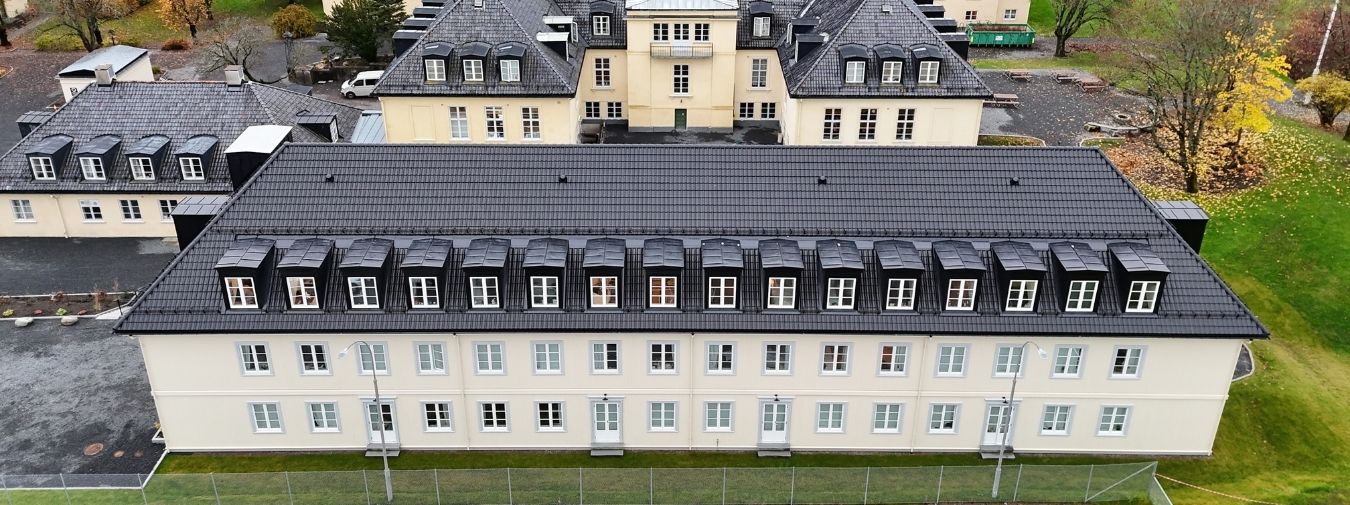 Blindern Studenterhjem i fugleperspektiv.