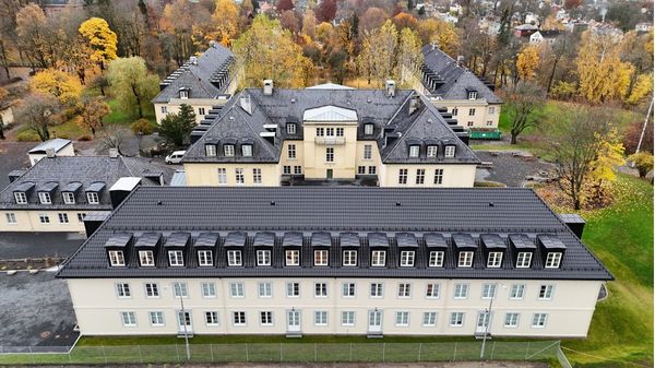 Blindern Studenterhjem i fugleperspektiv.