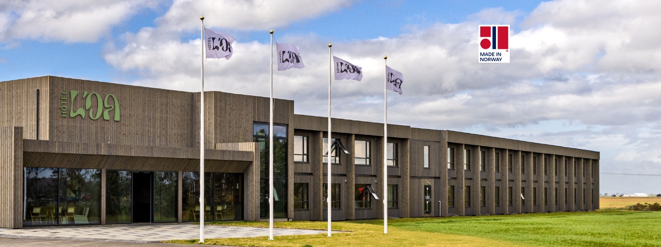 Hotel Loa, where the hotel wing is built from Norwegian-produced wooden modules by Moelven Byggmodul.