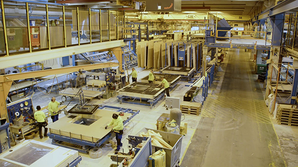 At the factory of Moelven Byggmodul AS