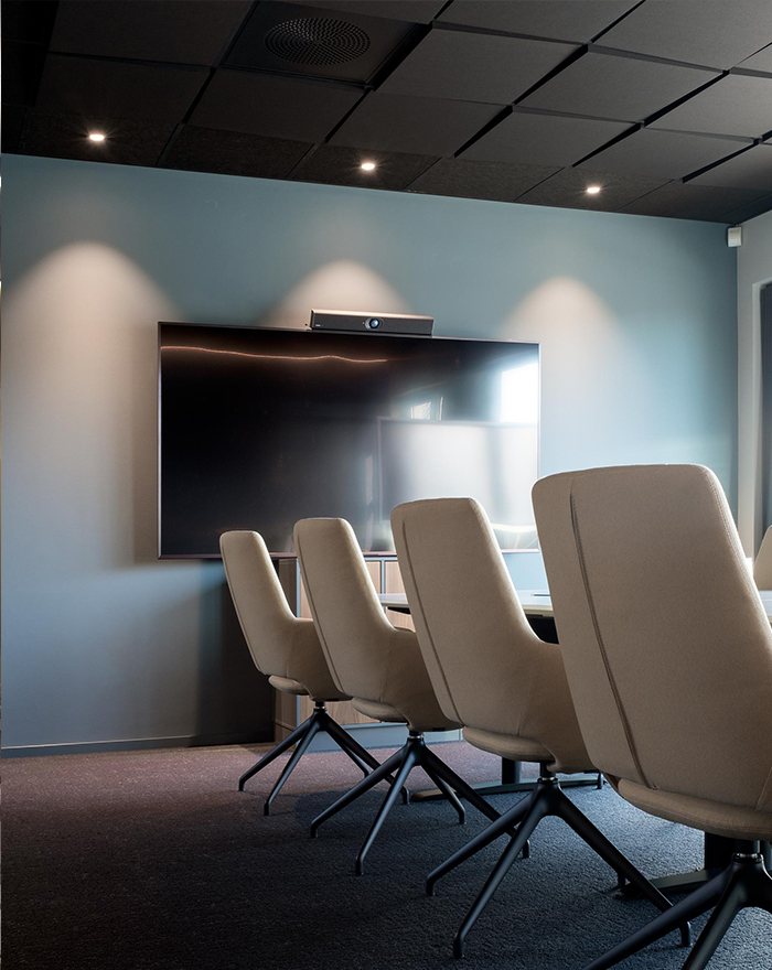 Miljøbilde fra et møterom hos Grenland Næringspark.