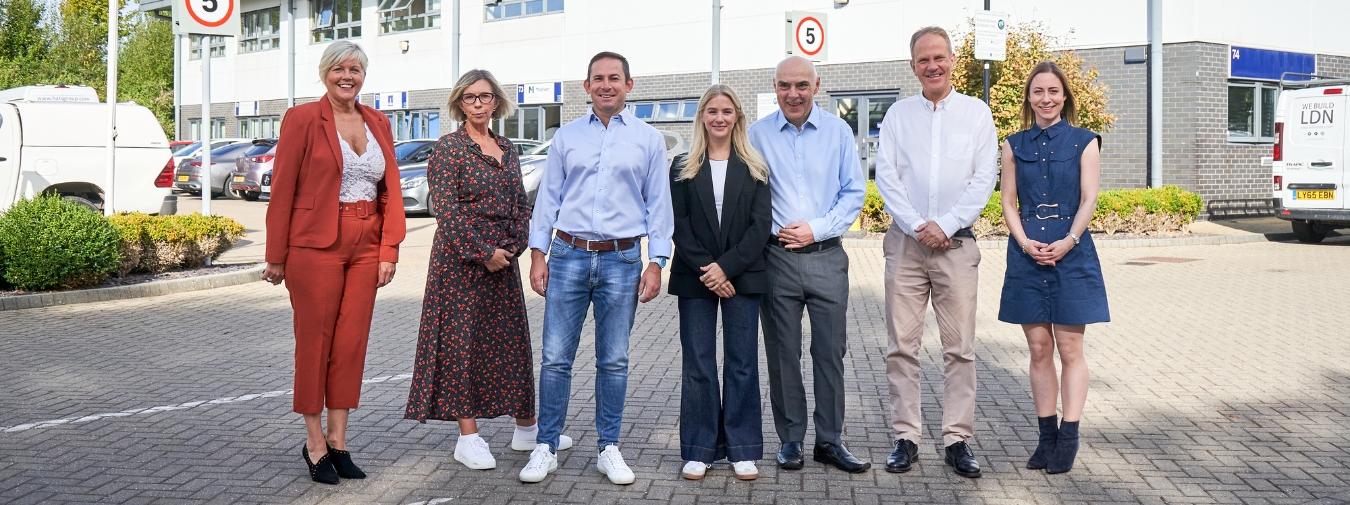 Photo of Moelven UK Team outside the office in Croydon