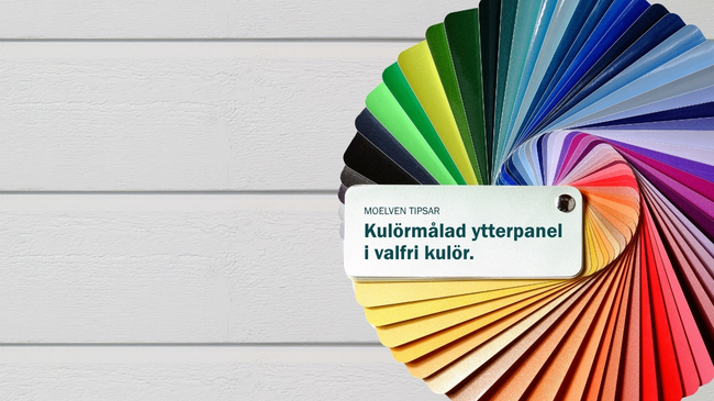 En vit ytterpanel och en färgkarta där du kan välja färg till panelen