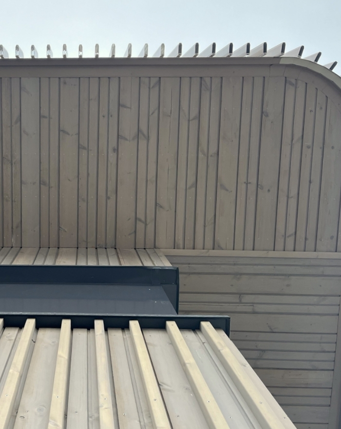 Fasad av ThermoWood BT Pigment Silver