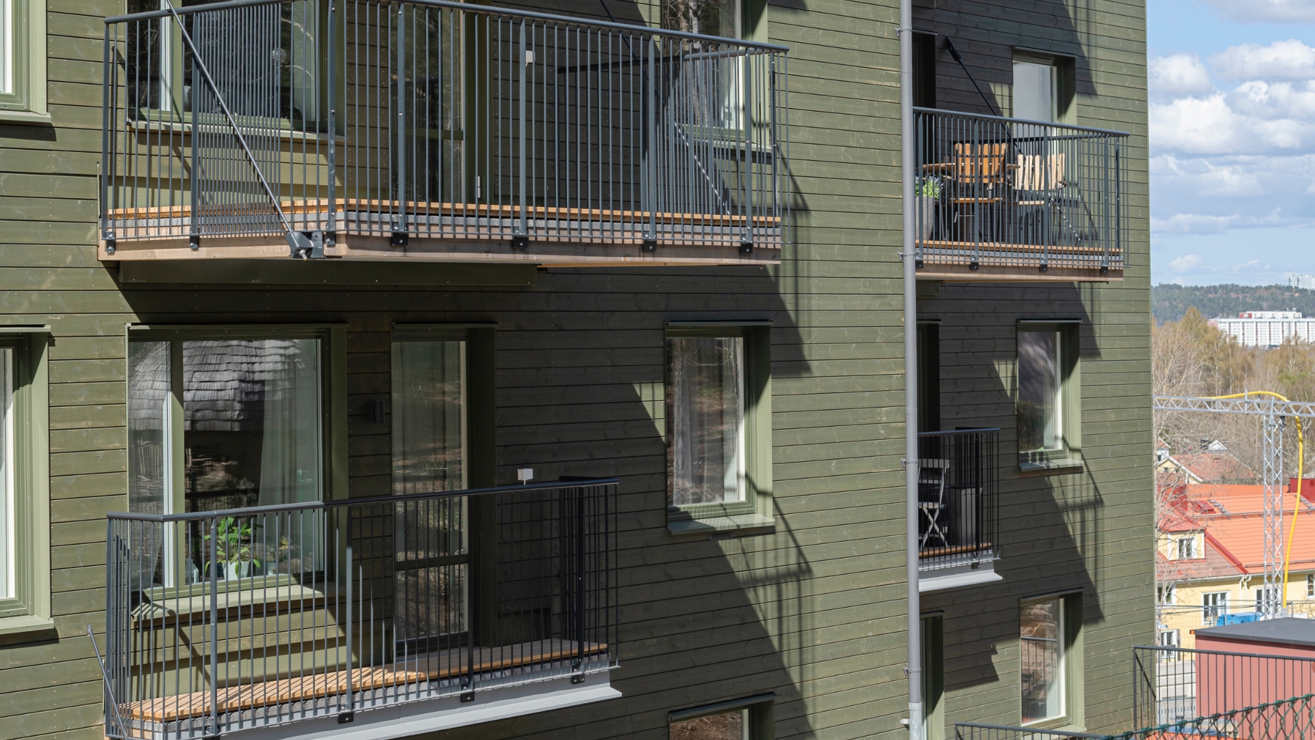 Fasad av ThermoWood med BT Pigment Grön