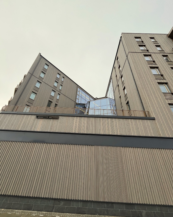 Fasad av ThermoWood BT Pigment Silver.