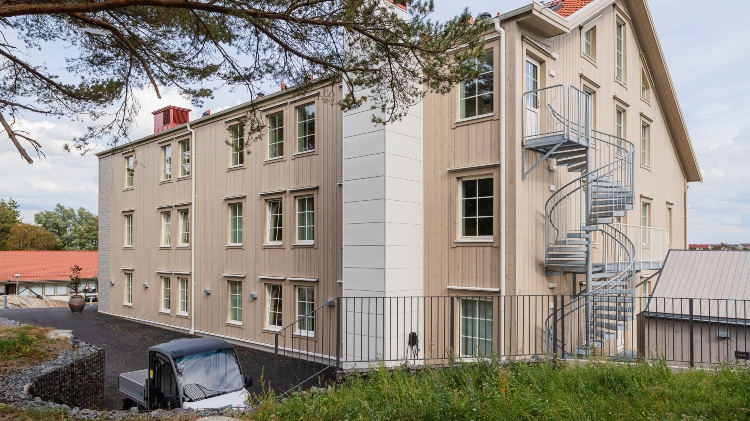 Fasad av ThermoWood BT Pigment Vit