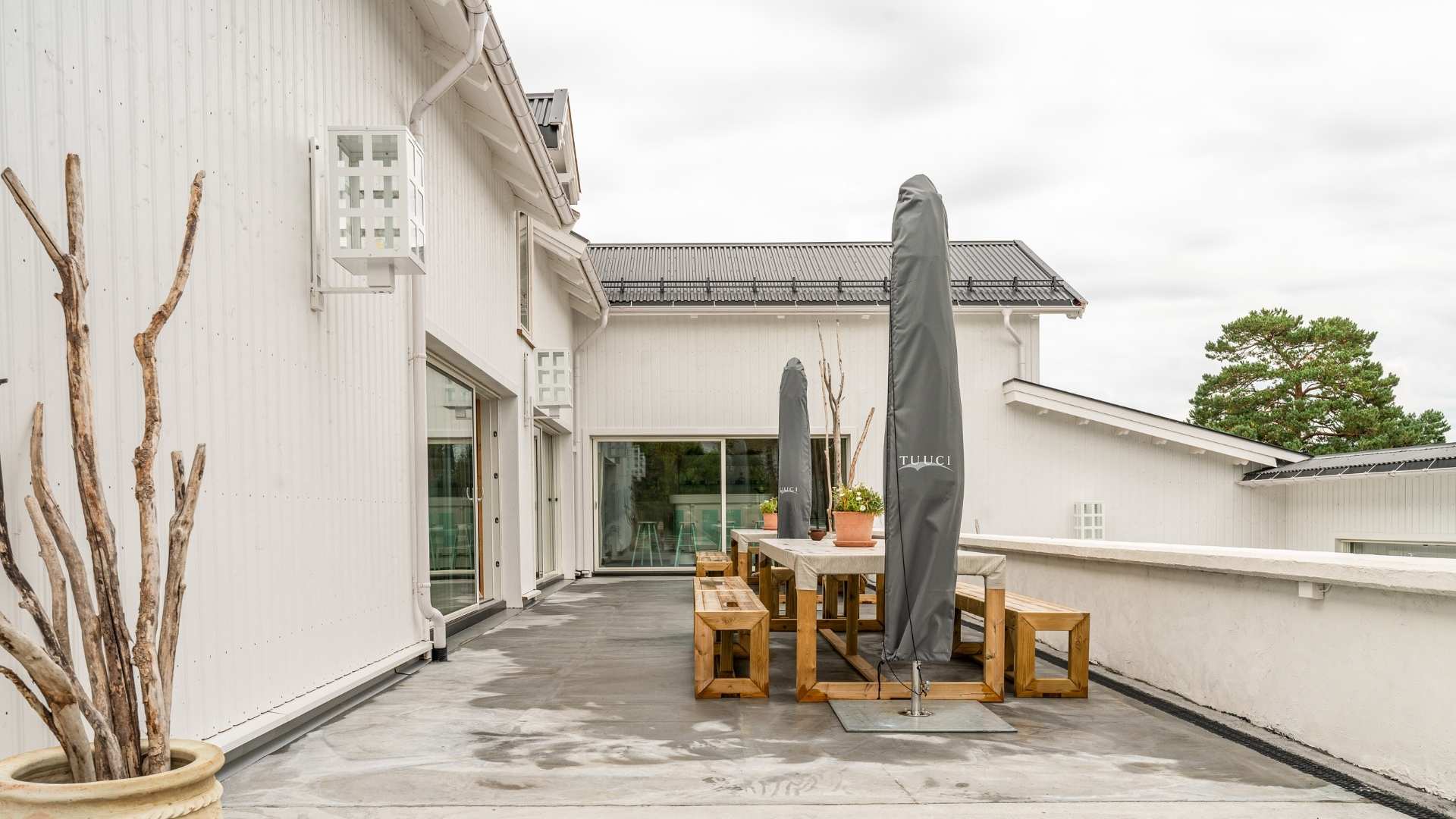 Villa Oslofjords hvite hus  med terrasse