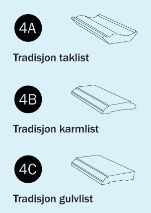 Illustrasjoner av listverkserien Tradisjon